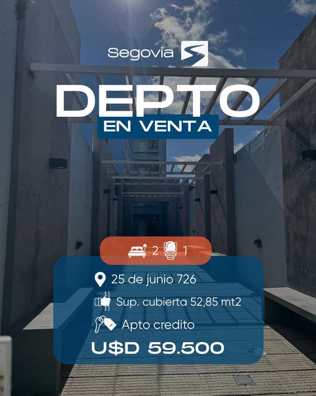 DEPARTAMENTO EN VENTA (APTO CREDITO)